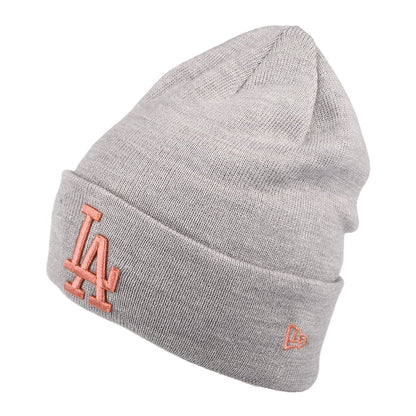 Bonnet Cuff Knit MLB Metallic Logo L.A. Dodgers gris NEW ERA