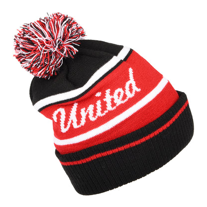 Bonnet à Pompon Cuff Knit Manchester United noir-écarlate NEW ERA