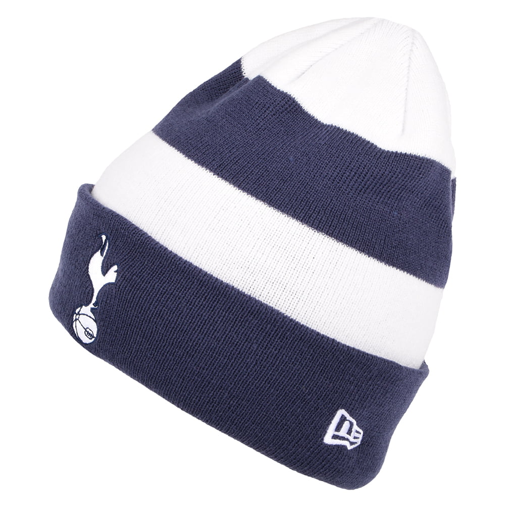 Bonnet à Revers Stripe Knit Tottenham Hotspur F.C. bleu marine-blanc NEW ERA