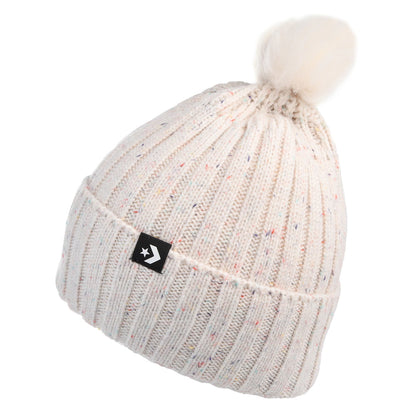 Bonnet à Pompon en Fausse Fourrure crème CONVERSE