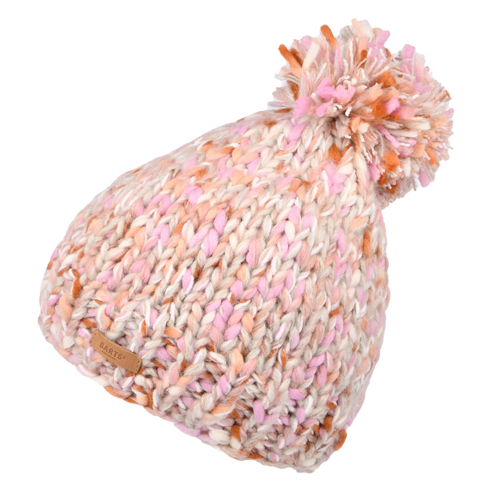 Bonnet à Pompon Maille Teinte Par Sections Muer crème-rose BARTS