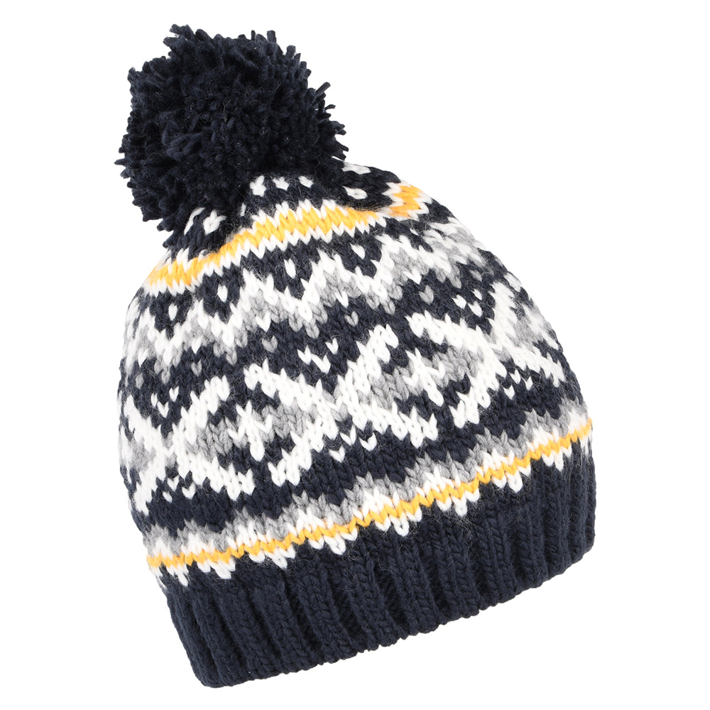 Bonnet à Pompon Fair Isle Pazo bleu marine BARTS