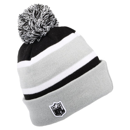 Bonnet à Pompon et Revers NFL Striped Las Vegas Raiders gris-noir NEW ERA