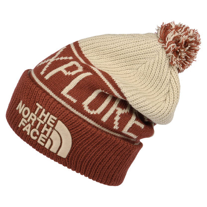 Bonnet à Pompon Retro TNF rouge-beige sable THE NORTH FACE