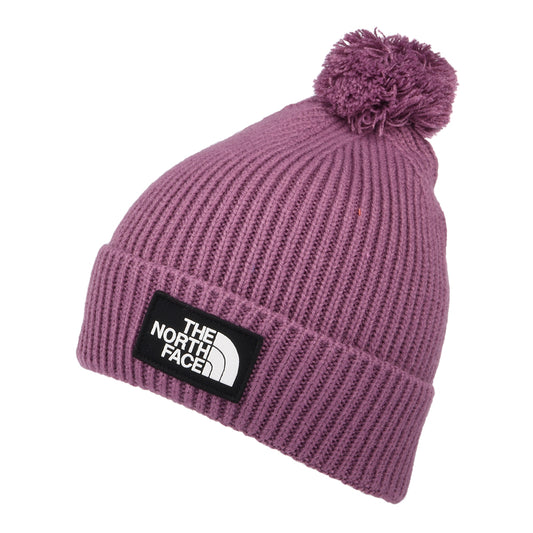 Bonnet à Pompon Logo Box violet THE NORTH FACE