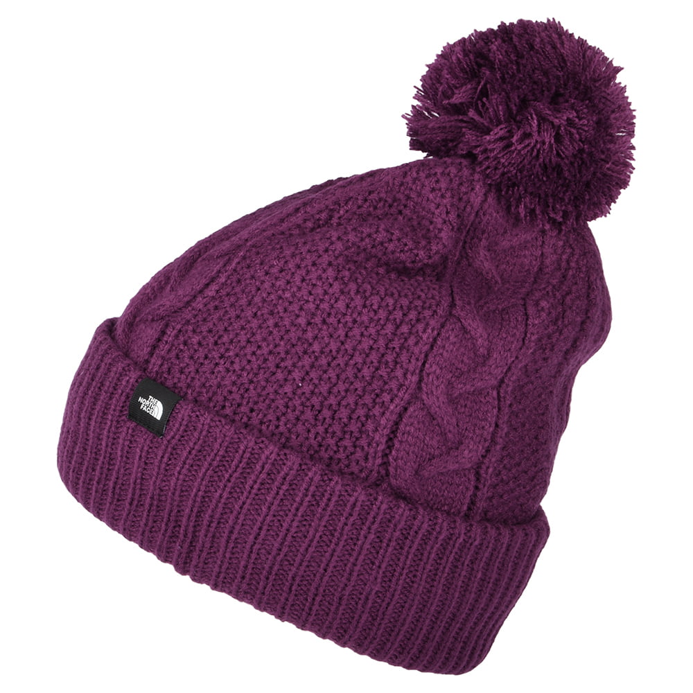 Bonnet à Pompon à Torsades Minna violet THE NORTH FACE