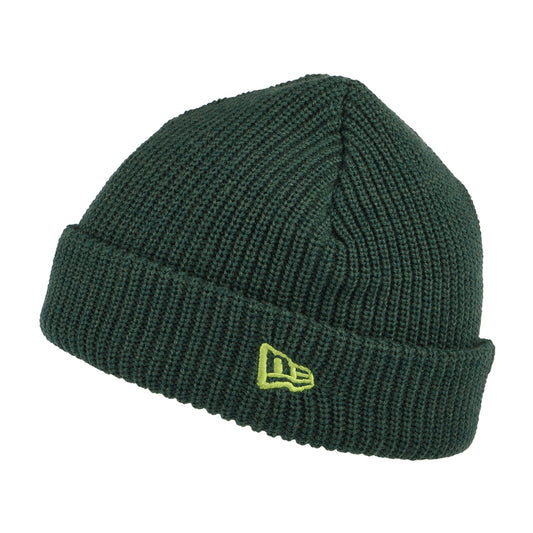 Bonnet Côtelé à Revers Court vert foncé NEW ERA