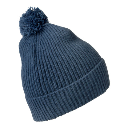 Bonnet à Pompon Logo Box bleu fumée THE NORTH FACE
