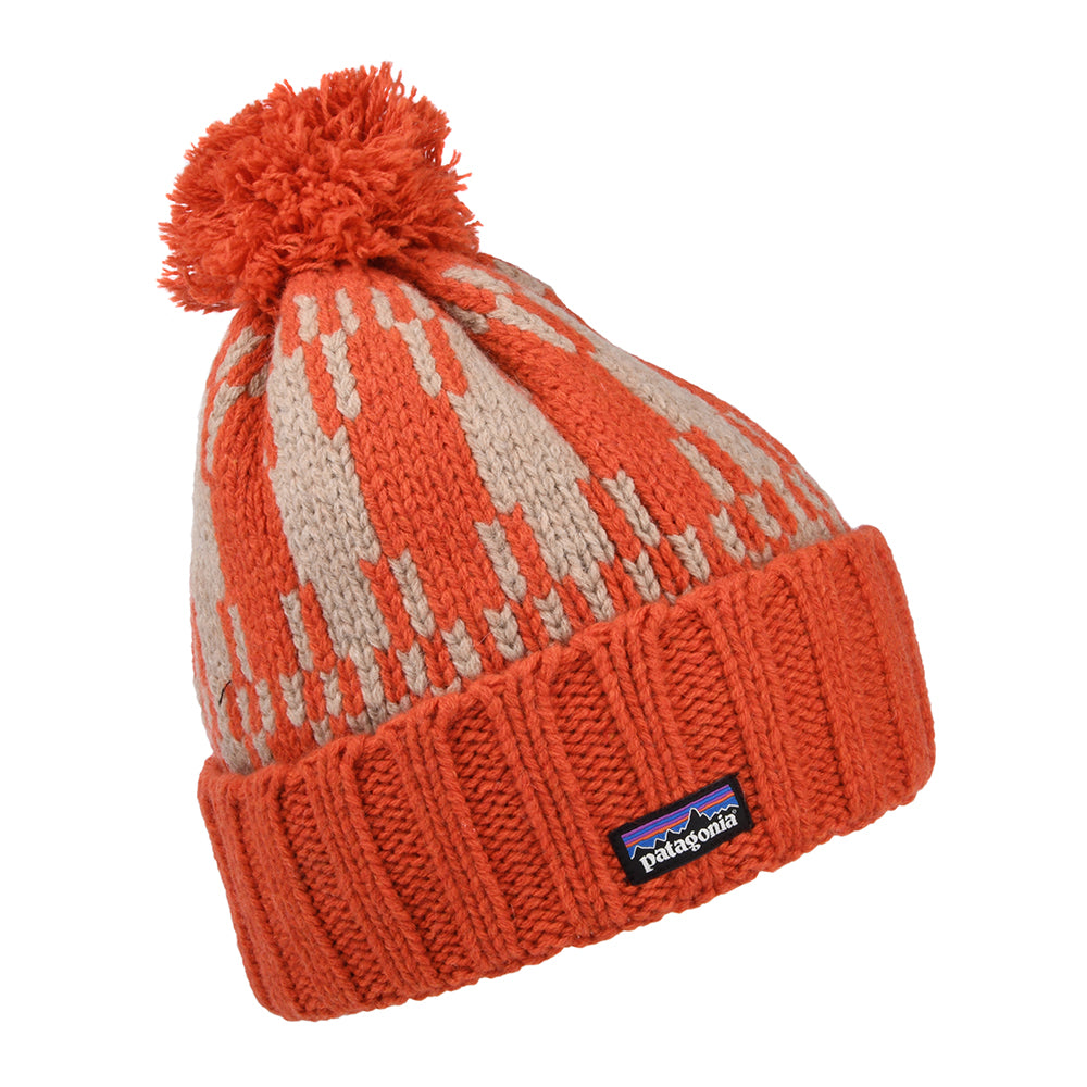 Bonnet à Pompon en Laine Recyclée Snowbelle orange PATAGONIA