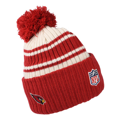 Bonnet à Pompon NFL Sideline Sport Knit Arizona Cardinals rouge-blanc NEW ERA