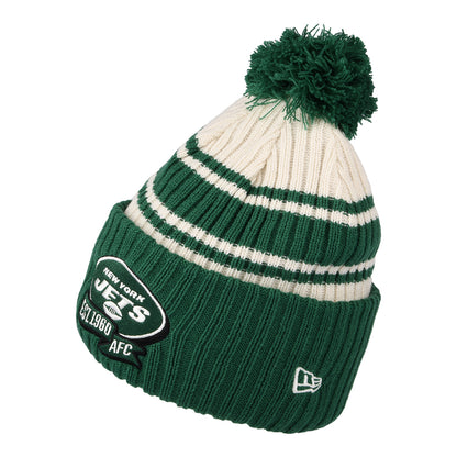 Bonnet à Pompon NFL Sideline Sport Knit XXII New York Jets vert-blanc NEW ERA