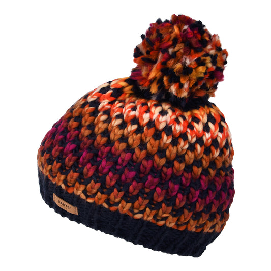 Bonnet à Pompon Maille Teinte Par Sections Nicole bordeaux BARTS