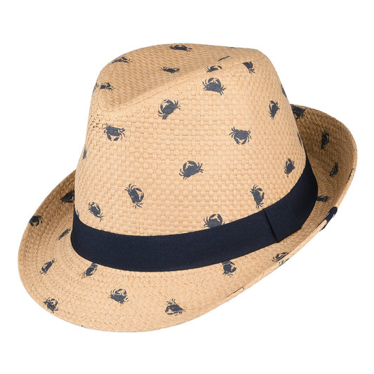 Chapeau Trilby Enfant Crabes Imprimés en Paille naturel JOULES