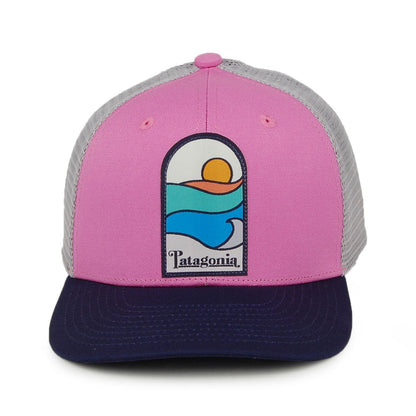 Casquette Trucker Enfant en Coton Bio Sunset rose-gris PATAGONIA