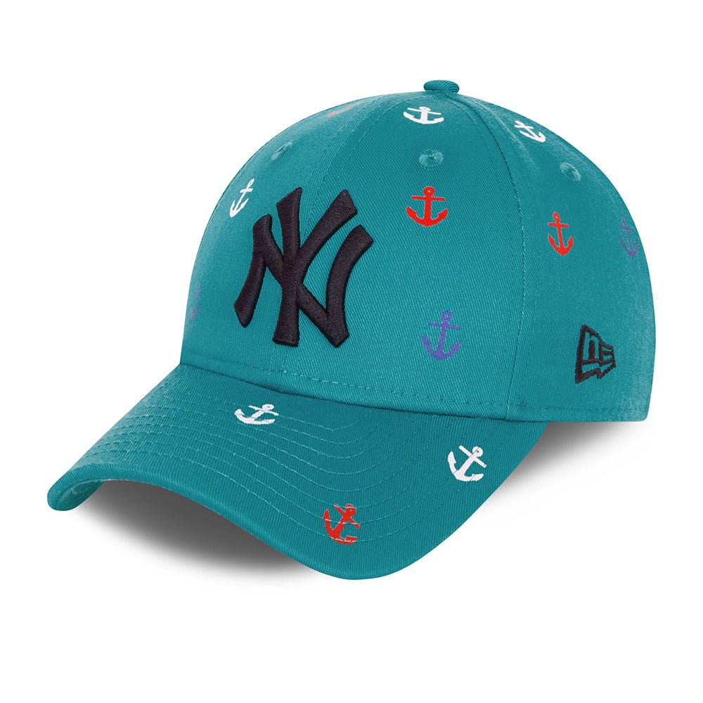 Casquette Enfant 9FORTY MLB All Over Graphic New York Yankees bleu sarcelle NEW ERA