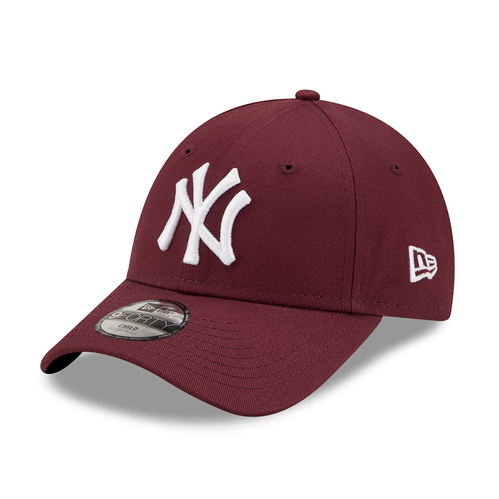 Casquette Enfant 9FORTY MLB League Essential New York Yankees bordeaux-blanc NEW ERA
