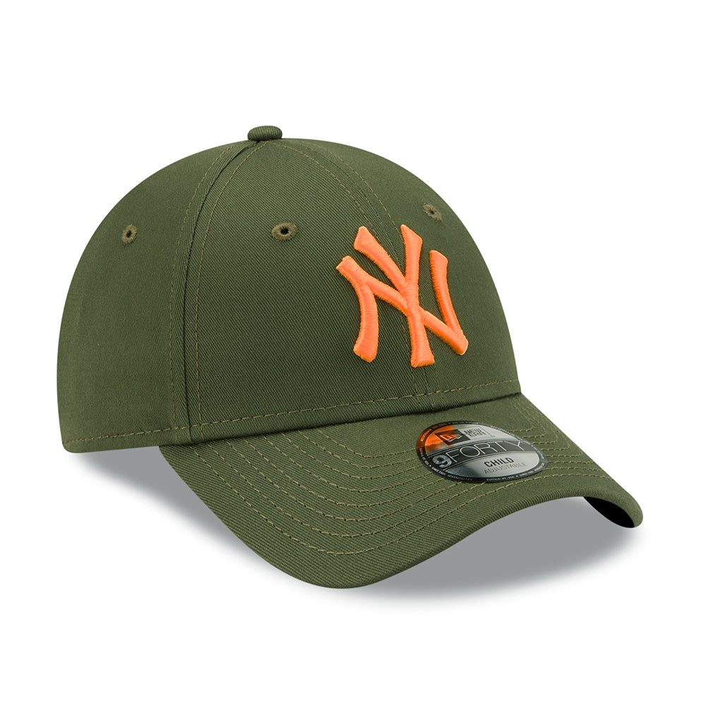 Casquette Enfant 9FORTY MLB League Essential New York Yankees olive-orange NEW ERA