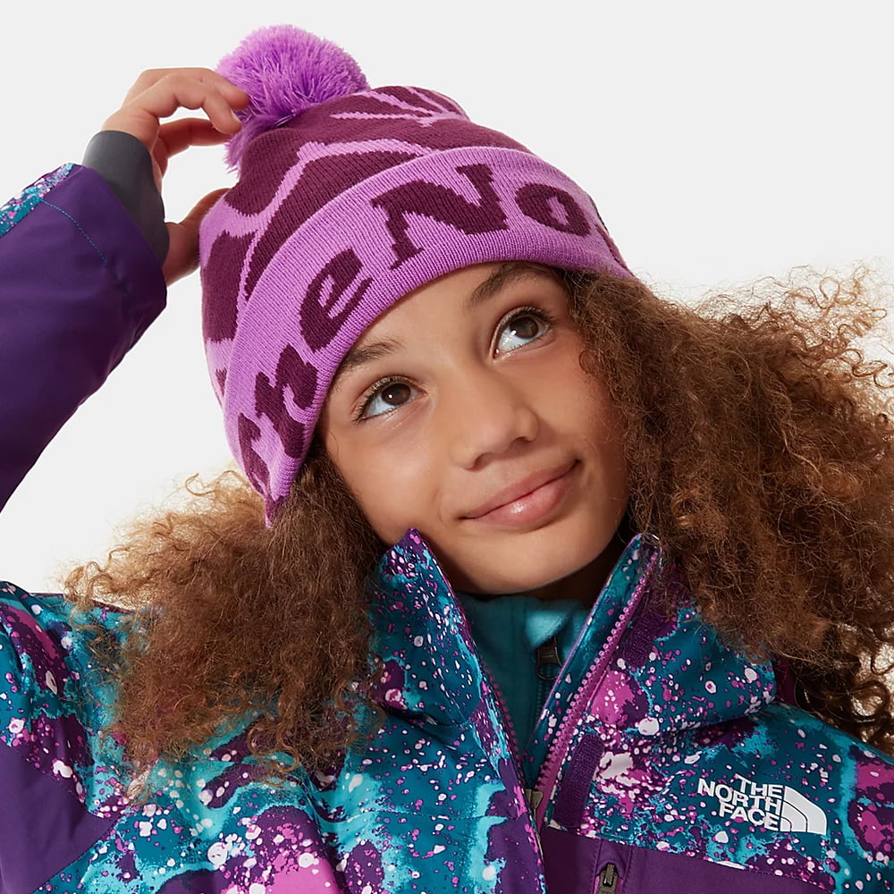 Bonnet à Pompon Enfant Ski Tuke violet THE NORTH FACE