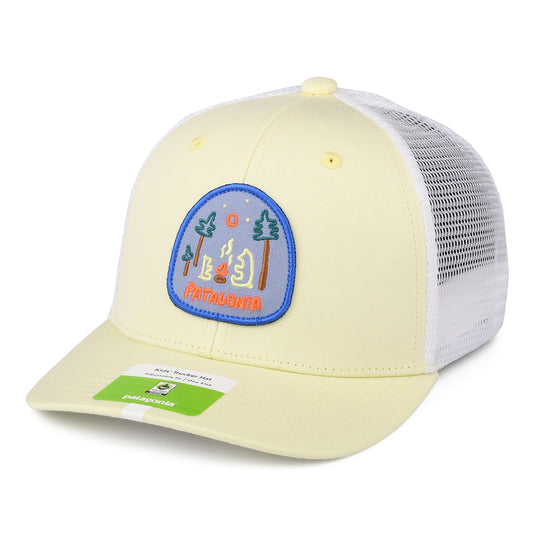 Casquette Trucker Enfant en Coton Bio Camp With Friends jaune clair PATAGONIA
