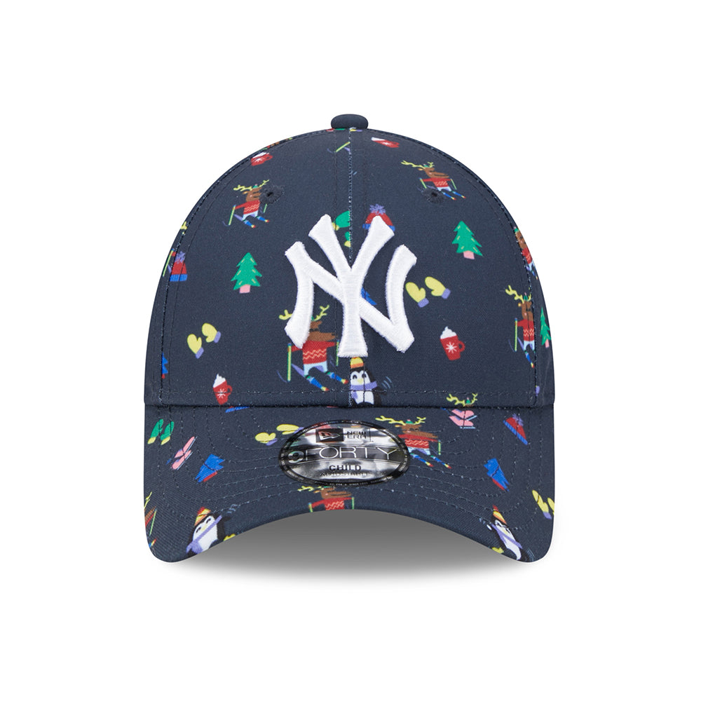 Casquette Enfant 9FORTY MLB Festive AOP New York Yankees bleu marine-blanc NEW ERA