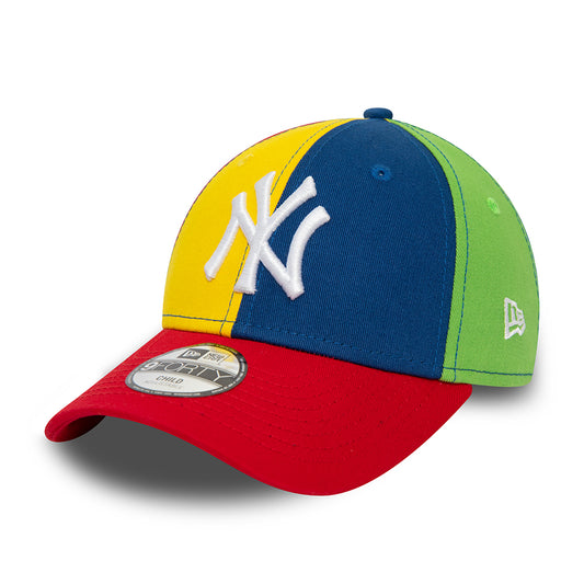 Casquette Enfant 9FORTY MLB Block New York Yankees bleu marine-jaune-rouge NEW ERA