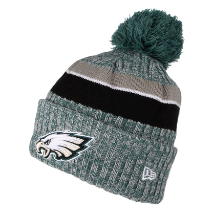 Bonnet à Pompon NFL Sideline Sport Knit Philadelphia Eagles vert minuit-noir NEW ERA