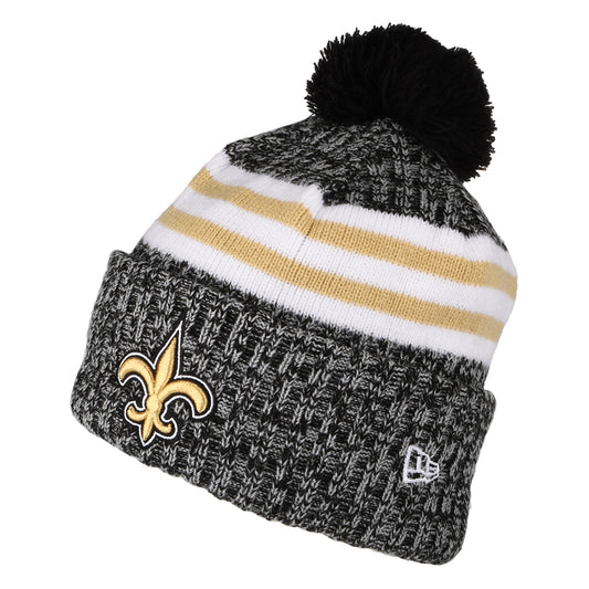 Bonnet à Pompon NFL Sideline Sport Knit New Orleans Saints noir-doré NEW ERA