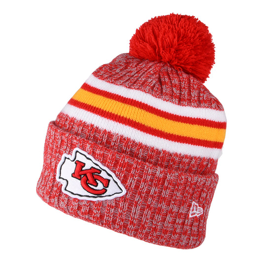 Bonnet à Pompon NFL Sideline Sport Knit Kansas City Chiefs rouge-doré NEW ERA