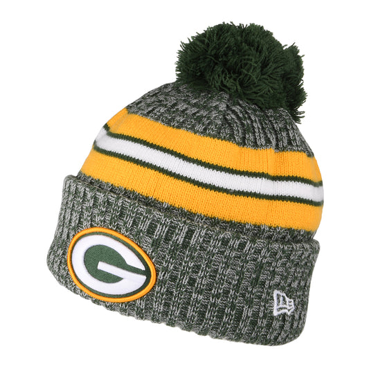 Bonnet à Pompon NFL Sideline Sport Knit Green Bay Packers vert-jaune NEW ERA
