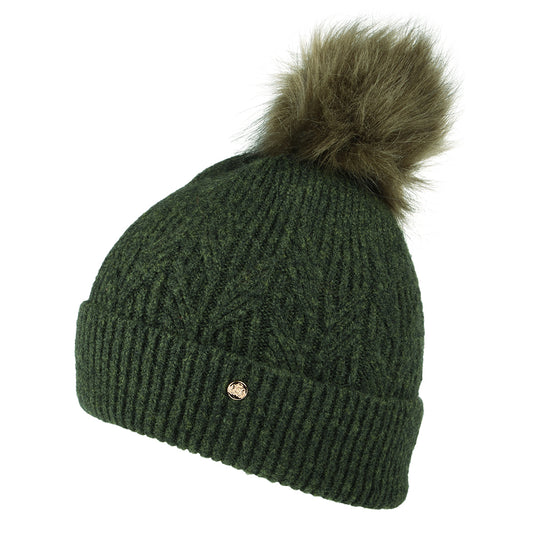 Bonnet à Pompon en Fausse Fourrure Alice olive FAILSWORTH