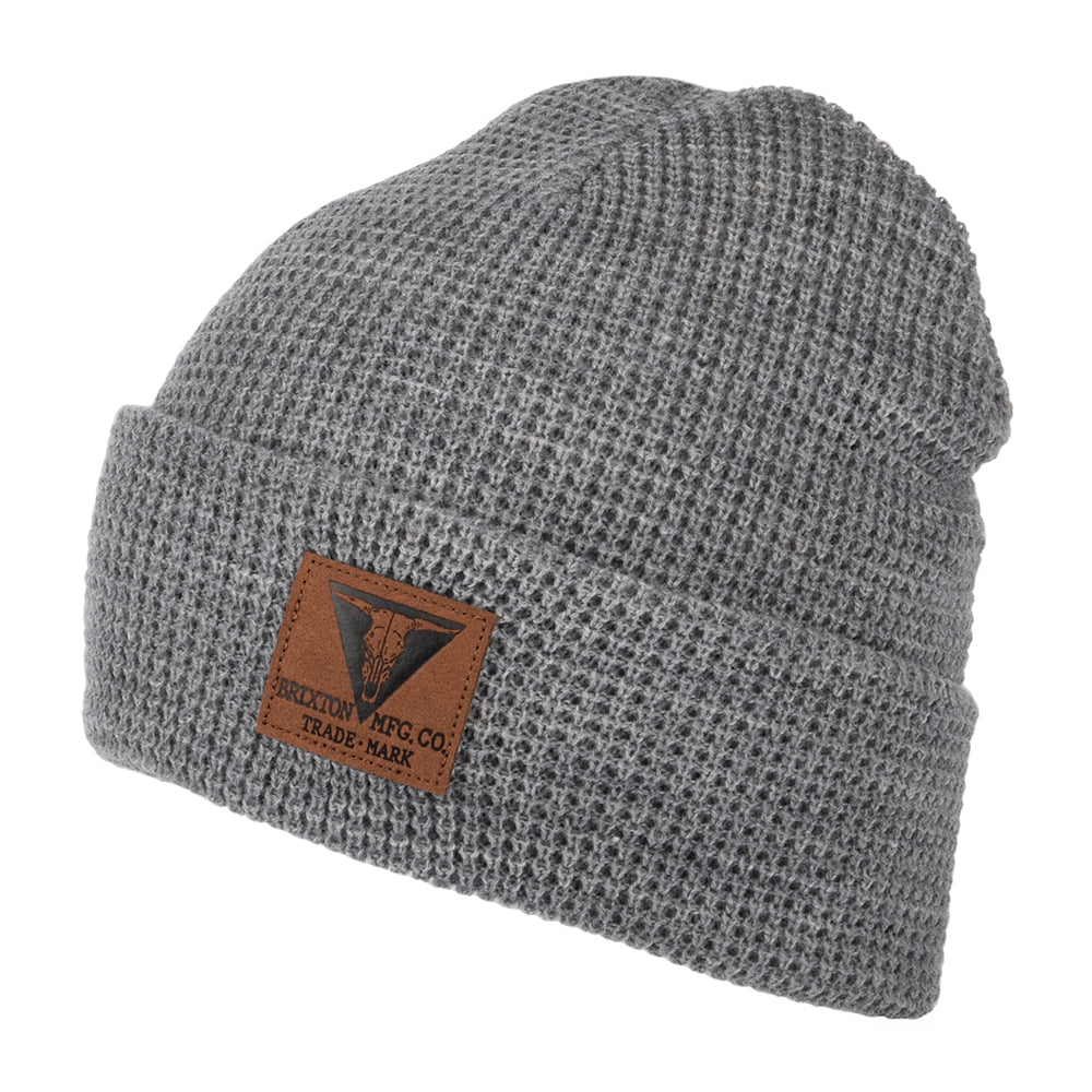 Bonnet Maille Gaufrée Galveston gris clair chiné BRIXTON