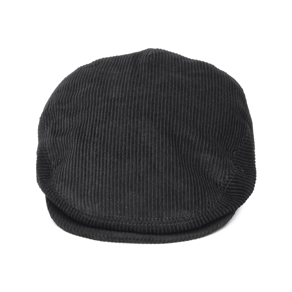 Casquette Plate en Velours Côtelé noir JAXON & JAMES - VENTE EN GROS