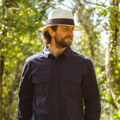 Chapeau Fedora Safari en Paille Toyo avec Bandeau noir JAXON & JAMES - VENTE EN GROS