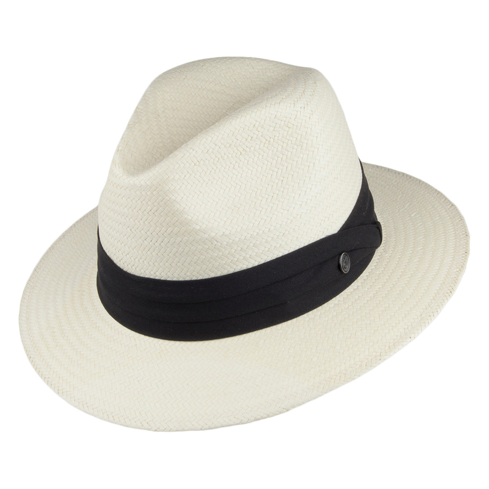 Chapeau Fedora Safari en Paille Toyo avec Bandeau noir JAXON & JAMES - VENTE EN GROS