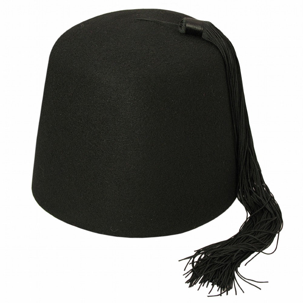 Chapeau Fez Noir avec houppe noire VENTE EN GROS
