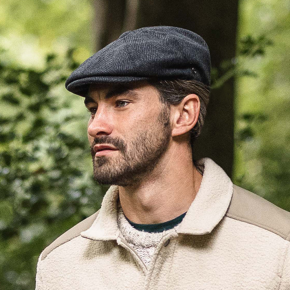 Casquette Gavroche à Chevrons anthracite JAXON & JAMES - VENTE EN GROS