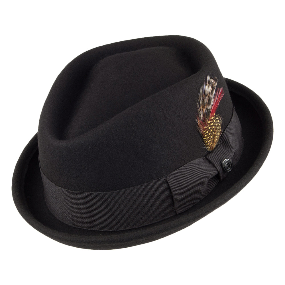 Chapeau Pork Pie Diamond Crown déformable noir JAXON & JAMES - VENTE EN GROS