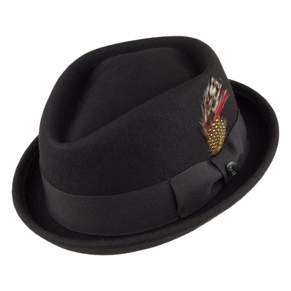 Chapeau Pork Pie Diamond Crown déformable noir JAXON & JAMES - VENTE EN GROS
