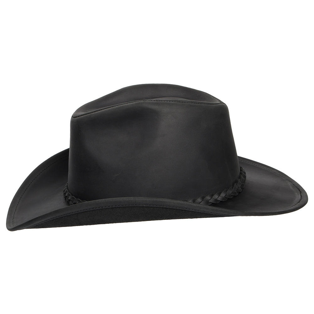 Chapeau de Cowboy en Cuir de Buffle noir JAXON & JAMES - VENTE EN GROS