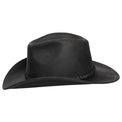 Chapeau de Cowboy en Cuir de Buffle noir JAXON & JAMES - VENTE EN GROS