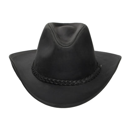 Chapeau de Cowboy en Cuir de Buffle noir JAXON & JAMES - VENTE EN GROS