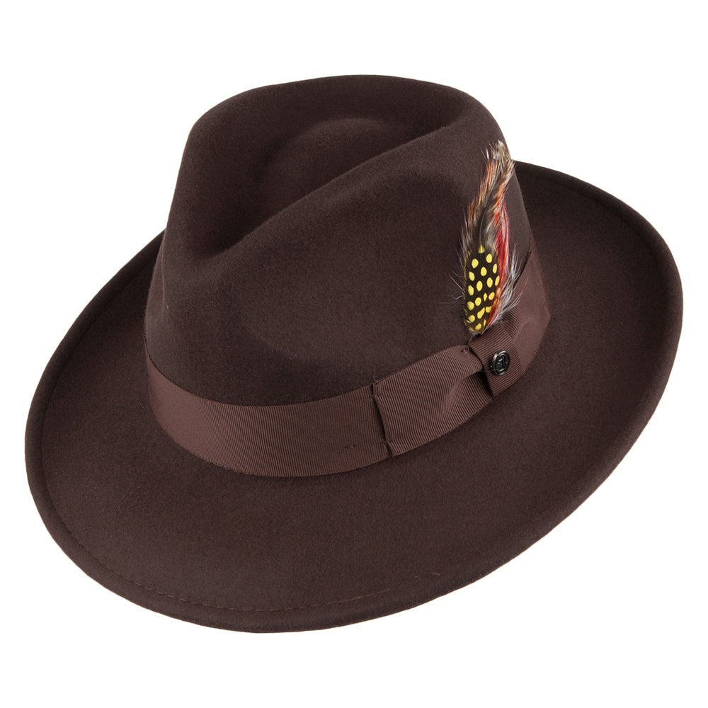 Chapeau Fedora Ford marron JAXON & JAMES - VENTE EN GROS