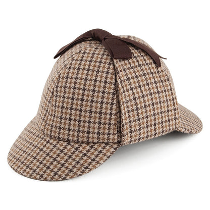 Chapeau Sherlock Holmes à motifs en pieds de poule JAXON & JAMES - VENTE EN GROS