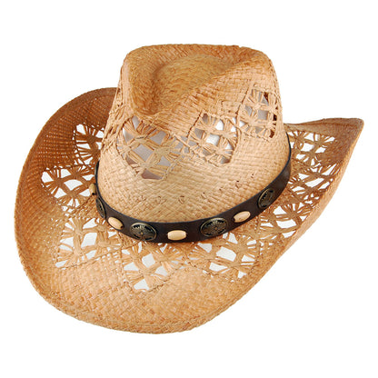 Chapeau de Cowboy en Raphia Annie Oakley SUR LA TETE - VENTE EN GROS