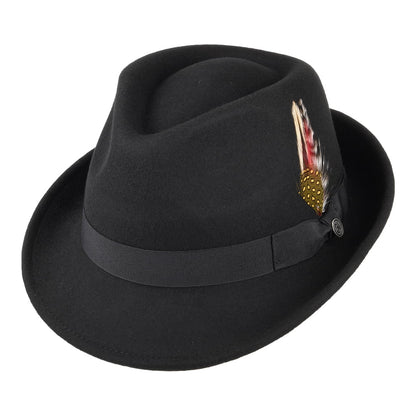Chapeau Trilby Detroit noir JAXON & JAMES - VENTE EN GROS