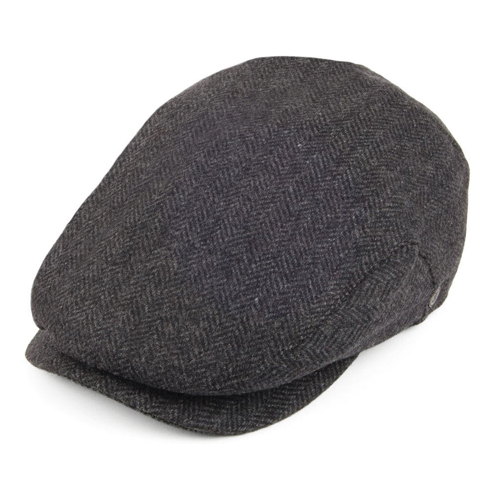 Casquette Plate à Chevrons et Visière Allongée anthracite JAXON & JAMES - VENTE EN GROS