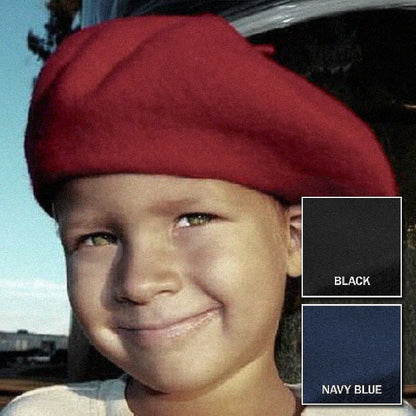 Béret Enfant en Laine bleu marine VILLAGE HATS - VENTE EN GROS