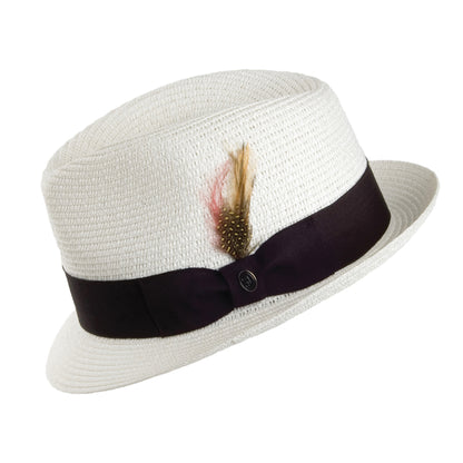 Chapeau Trilby en Paille Toyo blanc JAXON & JAMES - VENTE EN GROS