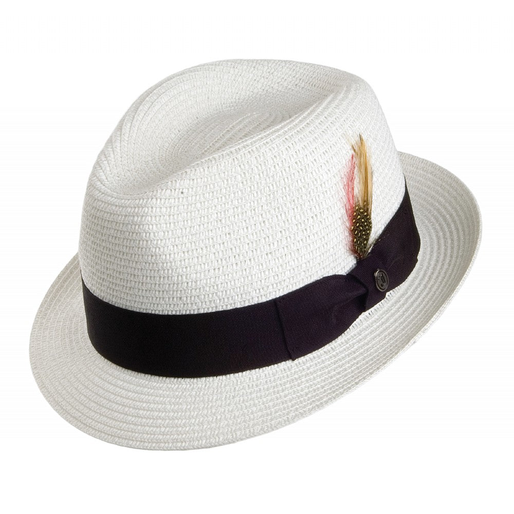 Chapeau Trilby en Paille Toyo blanc JAXON & JAMES - VENTE EN GROS
