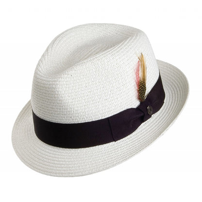 Chapeau Trilby en Paille Toyo blanc JAXON & JAMES - VENTE EN GROS
